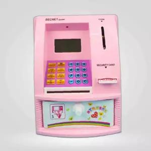 한정 미니 ATM 저금통 핑크 - 중국어 보관함 미니금고 디지털저금통 버전