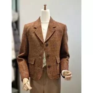 갤러리아 ab.f.z 패치 크롭 체크 모직자켓 ACZ4QJ06J