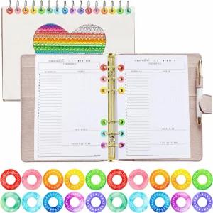 3000 팩 홀 강화 스티커 10가지 수채화 디자인 종이 보호대 자체 접착 펀치 원 라벨외각 0.5 u201D 내부