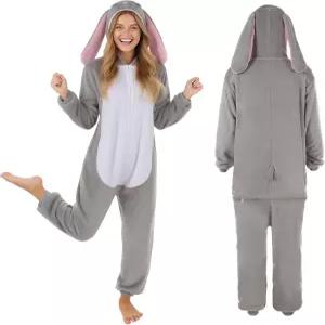 EQTGI 할로윈 원시 성체 동물 잠옷 점프수트 홈웨어 슬립웨어 코스튬 남녀 공용 의상 파티 코스프레