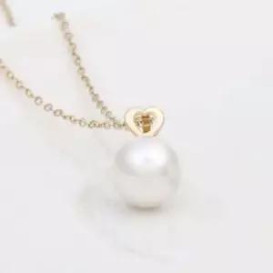 로즈골드귀걸이 14K GOLD 8mm 진주 하트 금 펜던트