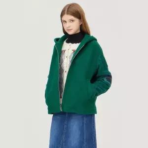 매장정품 베네통 BENETTON 니트 슬리브 집업 후드 코트 (BACT53561) 556173