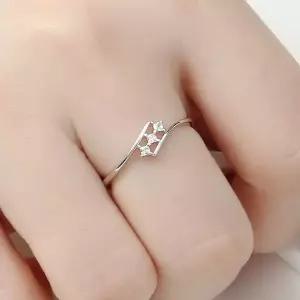 [콩심팥심]실버925 별총총 큐빅 은반지 백금 SILVER925