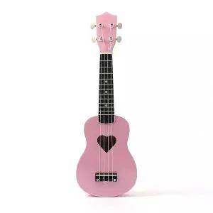 [에이치플러스몰]우쿨렐레 세트 소프라노 백양나무 핑크하트 입문자우쿨렐레
