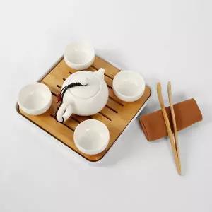 [콩심팥심]휴대용 다도세트 다관 티세트 여행용 찻잔세트 패브릭