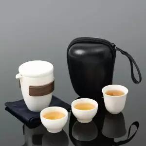 [콩심팥심]차 도자기 백자 다완 다기 세트 캠핑다기세트 다도선물세트 개완