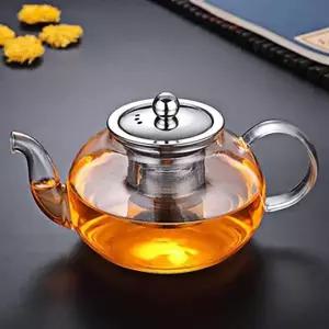 [콩심팥심]내열 유리 차 주전자 원형 800ml 홈카페 티포트 필터 포함