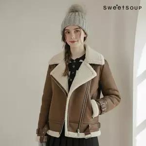 하이넥 페이크 크롭 무스탕(WBBMUE1)