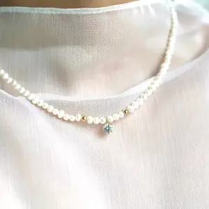 [리즈타라]담수 진주 눈꽃 큐빅 목걸이 귀걸이 세트 [주문제작]