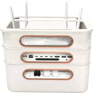 WiFi 라우터 보관함 박스 하이더 및 케이블 정리함 3레이어 오디오 비디오 선반 모뎀 TV 프로젝터 사무실