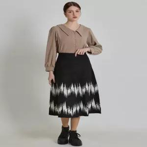 [머스트비][머스트비(MUSTBE)] 불규칙 배색 니트 스커트 (택가격 85000원)