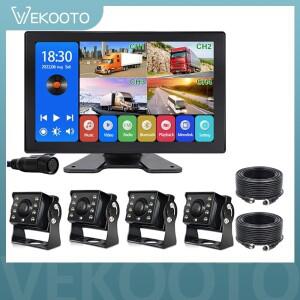 차량용 백업 카메라 시스템, 10.1 인치 터치 스크린, 쿼드 디스플레이 모니터, IR 나이트 비전, 차량 DVR
