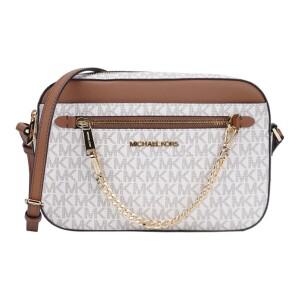 마이클 코어스 소가죽 패치워크 PVC 카메라 백 크로스바디 백 숄더백 대형 여성용 바닐라 35S1GTTC9B-VANIL