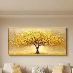 황금 보석십자수 비즈 캔버스 액자형 집들이선물 돈나무 대형 재물