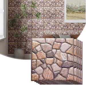 VallisCo 3D 인조 벽돌 벽 패널, 벗겨서 붙이는 벽돌 타일, 30.5 x 30.5cm(12 x 12인치) 20개, PVC 자체