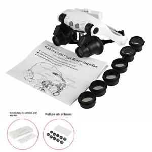 [호환품]9892GJ-3A 헤드마운트/헬멧형 심플 버전 라이트 포함 시계 수리 감정용 LED 확대경