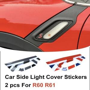 미니 쿠퍼 S R61 R60 Countryman 2Pcs 유니온 잭 자동차 도어 사이드 신호등 커버 스티커 펜더 케이스 장식