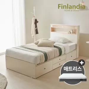 핀란디아 메이디 LED 수납침대 슈퍼싱글SS+무중력메모리폼매트리스