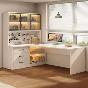 책장 데스크 테이블 모서리 컴퓨터책상 서재 기역자 코너책상