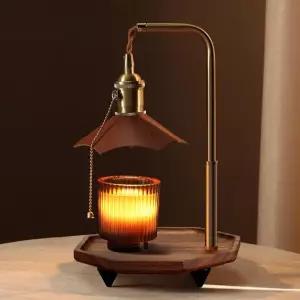 양초 스탠드 램프 수면 구리 등 우드 캔들 왁스 세트 타이머 디퓨저 침실