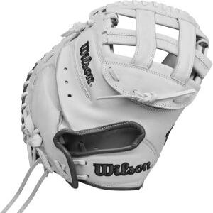 윌슨 가을 2024 A1000 CM33 33인치 패스트피치 소프트볼 포수 미트 - 화이트/그레이 오른손 던지기