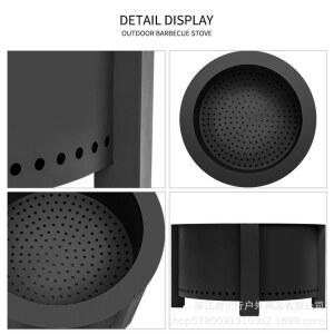 Vevor 21 5 인치 무연 모닥불 불멍 화로대 스토브 탄소강 화목 난로