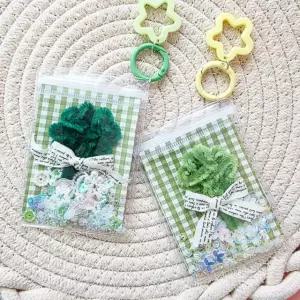 네잎클로버 모루 미니 투명 파우치 키링 DIY키트 체험