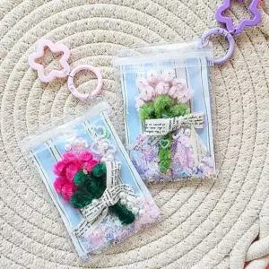 카네이션 모루 미니 투명 파우치 키링 DIY키트 체험