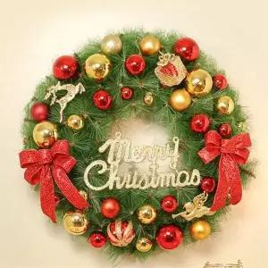 리크플 JVR006D8 크리스마스 럭키 원형 리스 장식품 60cm