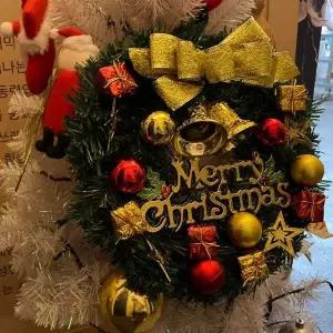 크리스마스 FHM109K6 골드리본 오너먼트 리스