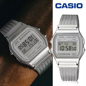 카시오 빈티지 사각 스퀘어 레트로 메탈시계 A-158WEM-7 전자시계 남녀공용 커플 학생 지코스모 백화점AS