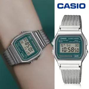 카시오 빈티지 사각 스퀘어 레트로 메탈시계 A-158WEM-3 전자시계 남녀공용 커플 학생 지코스모 백화점AS
