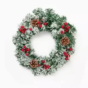 크리스마스 XXN384B9 원형 리스 벽장식 도어소품 (눈꽃 앵두)