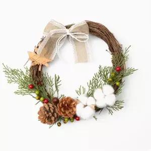 크리스마스 XHQ594W3 원형 리스 벽장식 도어소품 (엔틱솔방울)