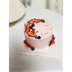 딸기 생크림 케이크 모형 리본 MOCKUP23 브라이덜샤워 진열대 파티쉐 돌잔치 까페