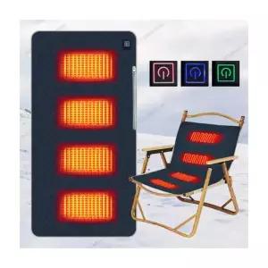 난방텐트 겨울 온열 4개 가열 구역 캠핑 의자 매트 야외 여행용 USB 전기 담요 3단계 온도 히터 워머 쿠션