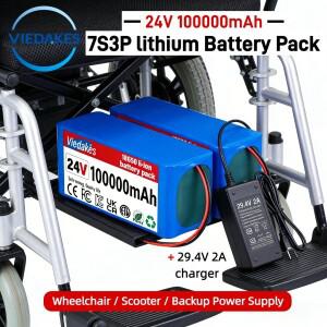 전동 휠체어 스쿠터 이동성 29.4V 2A 충전기가 포함된 100Ah 7s3p 배터리 팩 충전식 리튬