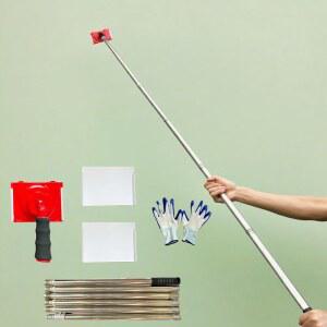 벽과 천장을 위한 페인트 및 페인팅 연장 6-섹션 리필 2개, 도구 에지 패드 u2013 베이스보드용 조절식 폴(35-93인치), 엣지 트림, 모서리