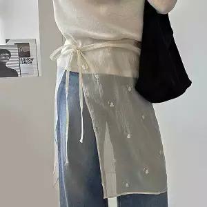 리즈 플라워 시스루 레이어드 랩 스커트