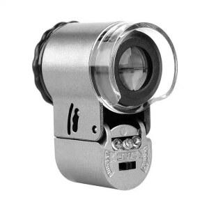 확대경 100배 라이트 미니 정밀확대경 마운트 식별 10x 골동품 망원경