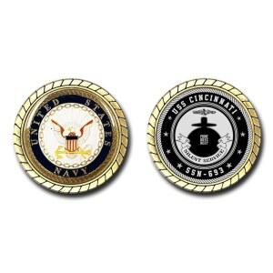 USS 신시내티 SSN-693 미 해군 잠수함 챌린지 코인 - 공식 라이선스 취득