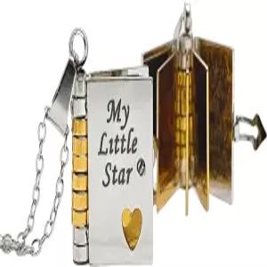 MAE2M 마이 리틀 하트 북 목걸이 상자를 든 작은 책 딸 6페이지 분량의 사랑 선물로 개봉 가능 - 생일 졸업