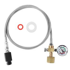 소다 메이커 어댑터 커넥터(더 탱크 CO2 피지 게이지 실린더 호스 어댑터, 제트 압력 포함 스틸 CGA320~TR21-4 원터치 닌자용 탄산수 큰 스테인리스 포함),