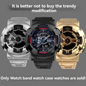 카시오 G-SHOCK GA-110GB/100/120 블랙 사무라이 수정 스테인레스 스틸 시계 밴드 금속 케이스 베젤 액세서