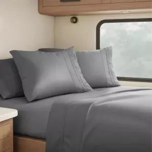 클라라 클락 RV 퀸 시트 6피스 세트 - 벙커용 호텔 럭셔리 슈퍼 소프트 침구 쇼트 그레이
