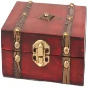 구데키클 1개 나무 빈티지 보물 상자 해적 보관 케이스 골동품 디자인 보석 정리함 사진 소품용 레트로