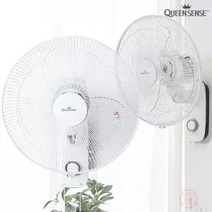 퀸센스 16인치 40CM 3엽날개 벽걸이 선풍기 상하각도조절 좌우회전 사무실 벽 식당 벽걸이선풍기