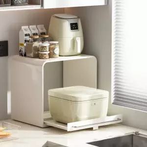 주방 밥솥 레일 거치대 선반 슬라이딩 수납장 오븐 전자레인지 밥통 렉장 틈새 받침대