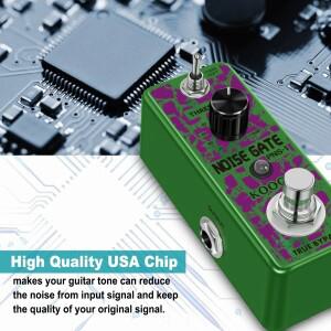 호환 Koogo 슈퍼 페달 노이즈 게이트 효과 소음 억제 장치  일렉트릭 기타 베이스 PNS-1  그린 로윈
