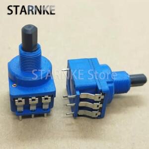 듀얼 컨트롤 전위차계 조광기 회전 스위치 포함 하프 샤프트 핸들 길이 16mm B10K B500K 5 핀 2 개